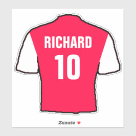 Pegatina Camisas rojas y blancas de fútbol en una