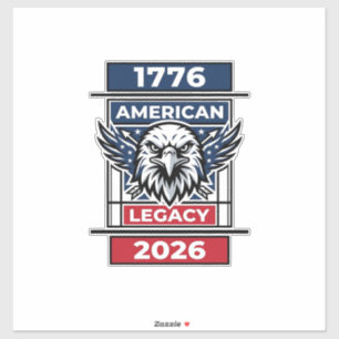 Pegatina Camiseta Águila Vintage 1776 2026 Tipografía Patri