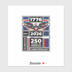Pegatina Camiseta Águila Vintage 1776 2026 Tipografía Patri