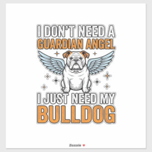 Pegatina Camiseta Ángel de la Guarda Bulldog Amante de Perr