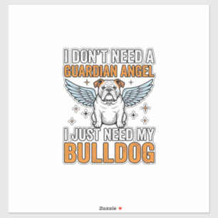 Pegatina Camiseta Ángel de la Guarda Bulldog Amante de Perr