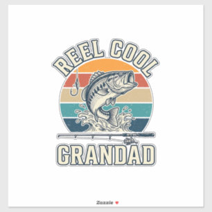 Pegatina Camiseta Atardecer Vintage Pesca Abuelo Genial Car