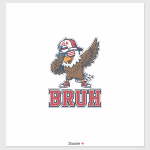 Pegatina Camiseta con grabado vintage del águila patriótica