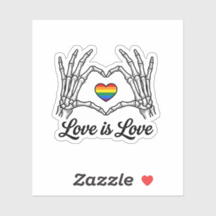 Pegatina Camiseta Corazón Arcoíris Manos Esqueleto El Amor