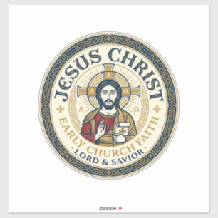 Pegatina Camiseta Cristiana Antigua de Jesús Padres del Des