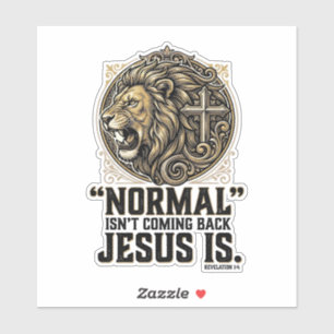 Pegatina Camiseta Cristiana Cruz León Jesús Está Volviendo