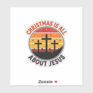 Pegatina Camiseta cristiana navidad Jesús puesta del sol cr