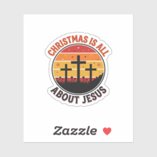 Pegatina Camiseta cristiana navidad Jesús puesta del sol cr