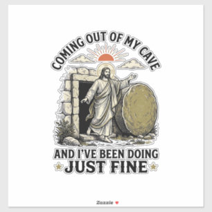 Pegatina Camiseta Cristiana Resurrección Salgo de Mi Cueva