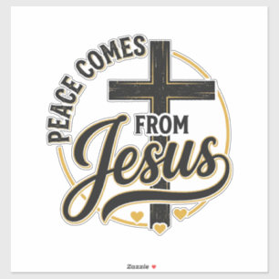 Pegatina Camiseta Cruz Cristiana Jesús Trae Paz