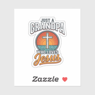 Pegatina Camiseta Cruz Vintage Solo Un Abuelo Que Ama A Jes