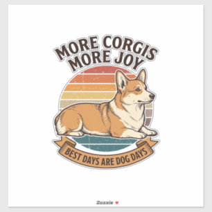 Pegatina Camiseta de Amante de Corgi Grabado Vintage Cota d