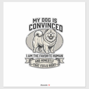 Pegatina Camiseta de Amante de Perros Divertida con Chow C
