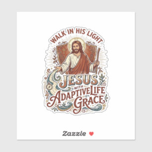 Pegatina Camiseta de ánimo de discapacidad de Jesús Inspira