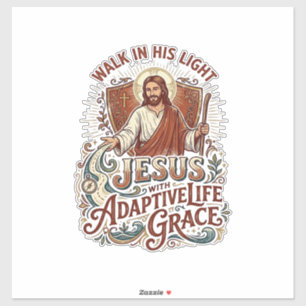 Pegatina Camiseta de ánimo de discapacidad de Jesús Inspira