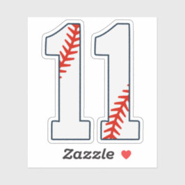 Pegatina Camiseta de béisbol número 11