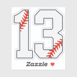 Pegatina Camiseta de béisbol número 13