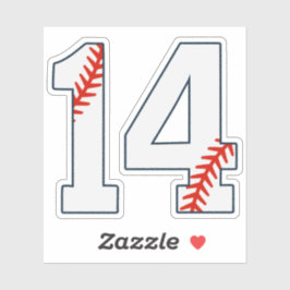 Pegatina Camiseta de béisbol número 14