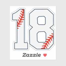 Pegatina Camiseta de béisbol número 18