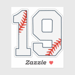 Pegatina Camiseta de béisbol número 19