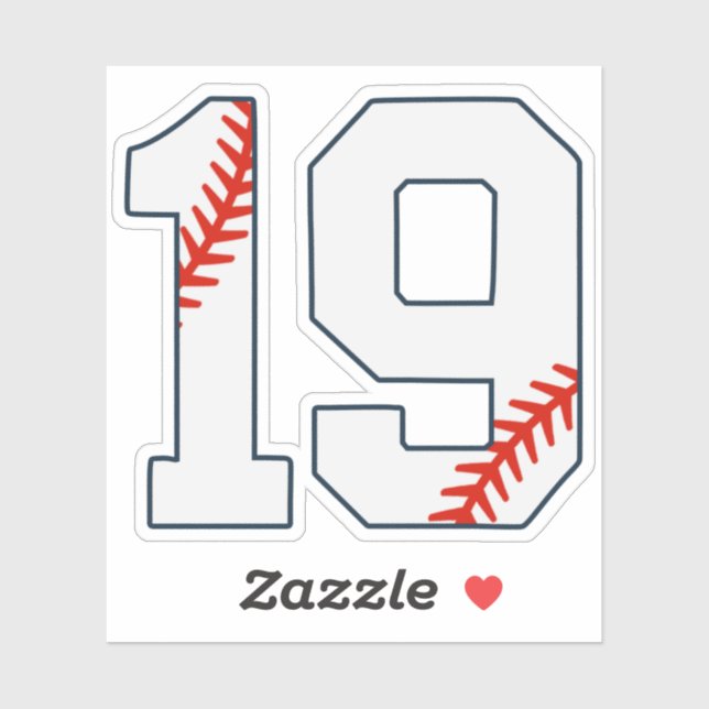 Pegatina Camiseta de béisbol número 19 (Hoja)