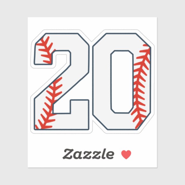 Pegatina Camiseta de béisbol número 20 (Hoja)