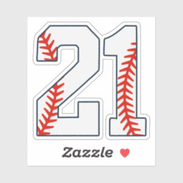 Pegatina Camiseta de béisbol número 21
