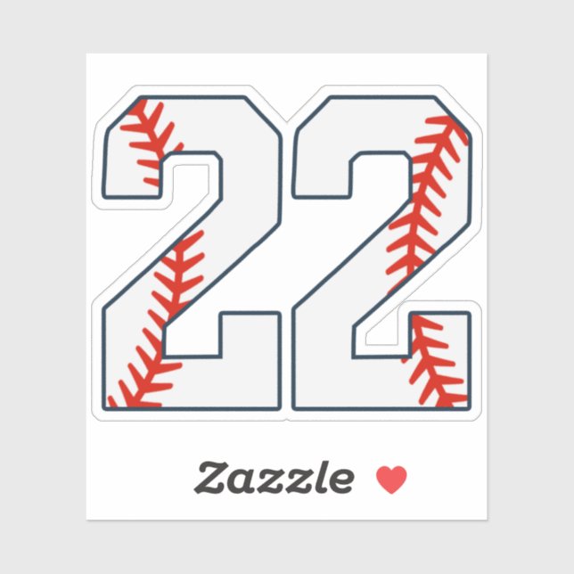 Pegatina Camiseta de béisbol número 22 (Hoja)
