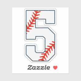 Pegatina Camiseta de béisbol número 5