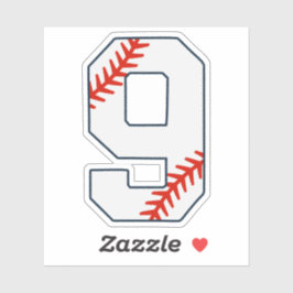 Pegatina Camiseta de béisbol número 9