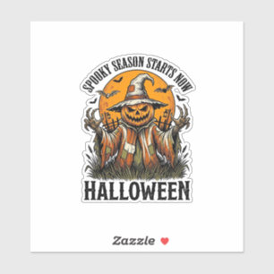 Pegatina Camiseta de Bruja Calabaza Espantapájaros de Hallo