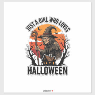 Pegatina Camiseta de Bruja de Halloween Grabado Vintage Dis