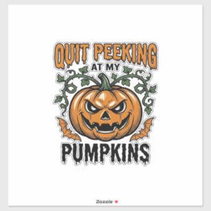 Pegatina Camiseta de calabaza de Halloween grabado vintage 