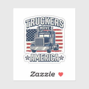 Pegatina Camiseta de camionero vintage diseño America_1