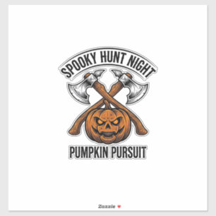 Pegatina Camiseta de caza de Halloween con hachas de calaba