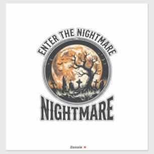 Pegatina Camiseta de cementerio de Halloween con diseño vin