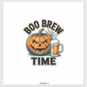 Pegatina Camiseta de cerveza de Halloween vintage calabaza