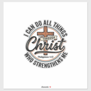 Pegatina Camiseta de cita vintage Christian Philippians 4_1