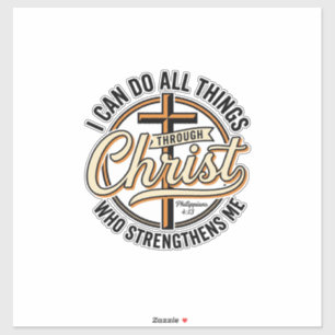 Pegatina Camiseta de cita vintage Christian Philippians 4_1
