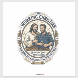 Pegatina Camiseta de Construcción de Jesús Gráfica Cristian