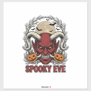 Pegatina Camiseta de Demonio de Halloween con Calabaza de G