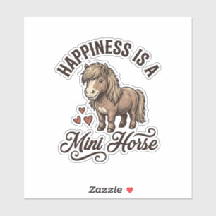 Pegatina Camiseta de diseño de caballo miniatura grabado vi
