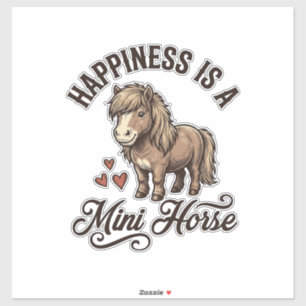Pegatina Camiseta de diseño de caballo miniatura grabado vi