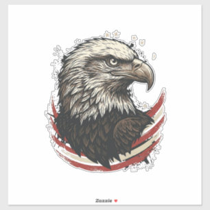 Pegatina Camiseta de diseño de grabado patriótico águila ca