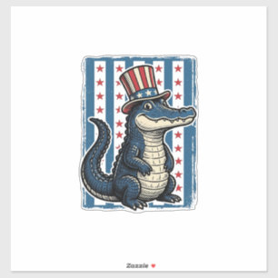 Pegatina Camiseta de diseño de grabado vintage de caimán pa