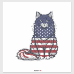 Pegatina Camiseta de diseño de grabado vintage de gato de b