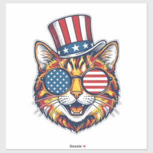 Pegatina Camiseta de diseño de grabado vintage de gato patr