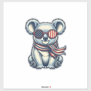 Pegatina Camiseta de diseño de grabado vintage de koala pat