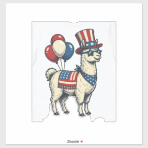 Pegatina Camiseta de diseño de grabado vintage de llama pat
