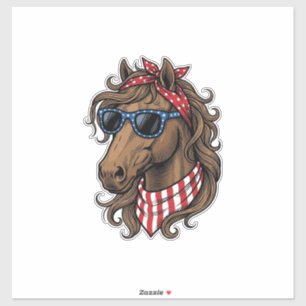 Pegatina Camiseta de diseño vectorial de cabeza de caballo
